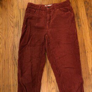 Topshop Red Corduroy Mom Jeans | High-Waisted Vintage Style